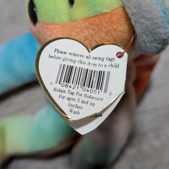 1993 TY Beanie Baby Garcia Original PVC Beads Grateful Dead - Picture 4 of 7